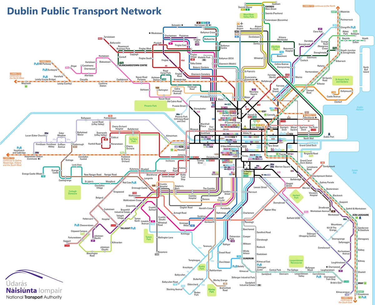 Dublin 747 strætó kort