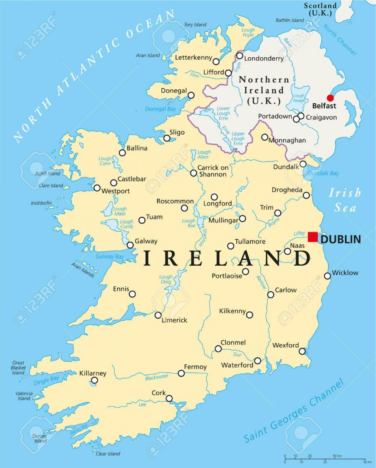 Dublin kort írlandi