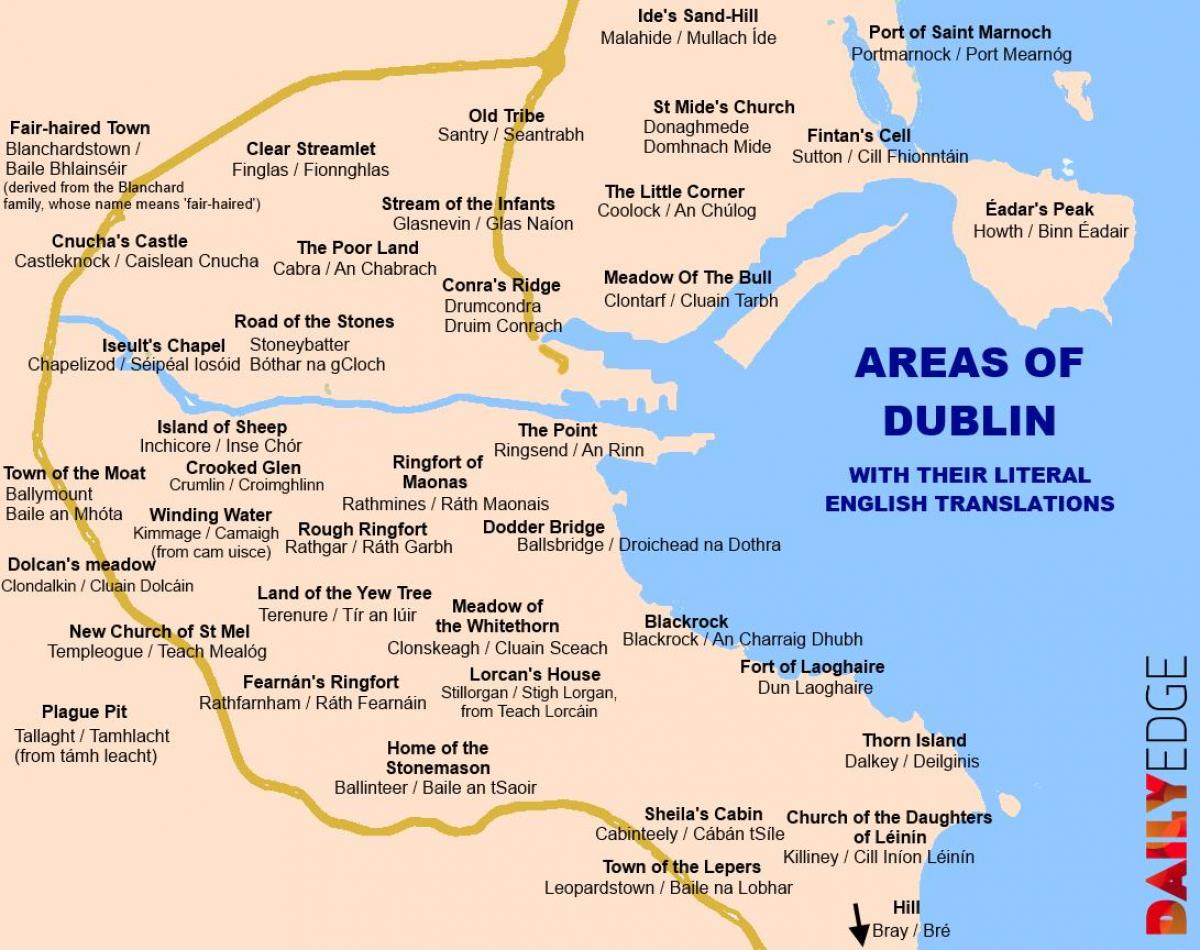 kort af Dublin úthverfi