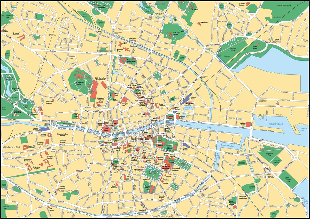 Dublin miðstöð kort