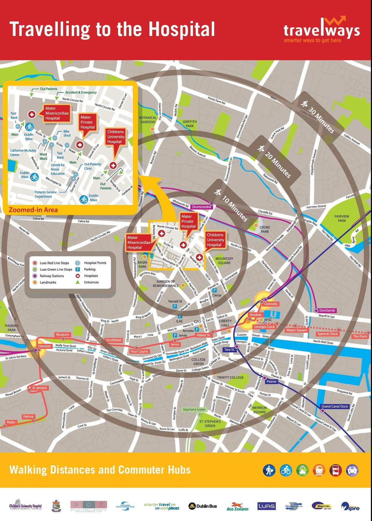 krókur sjúkrahús Dublin kort