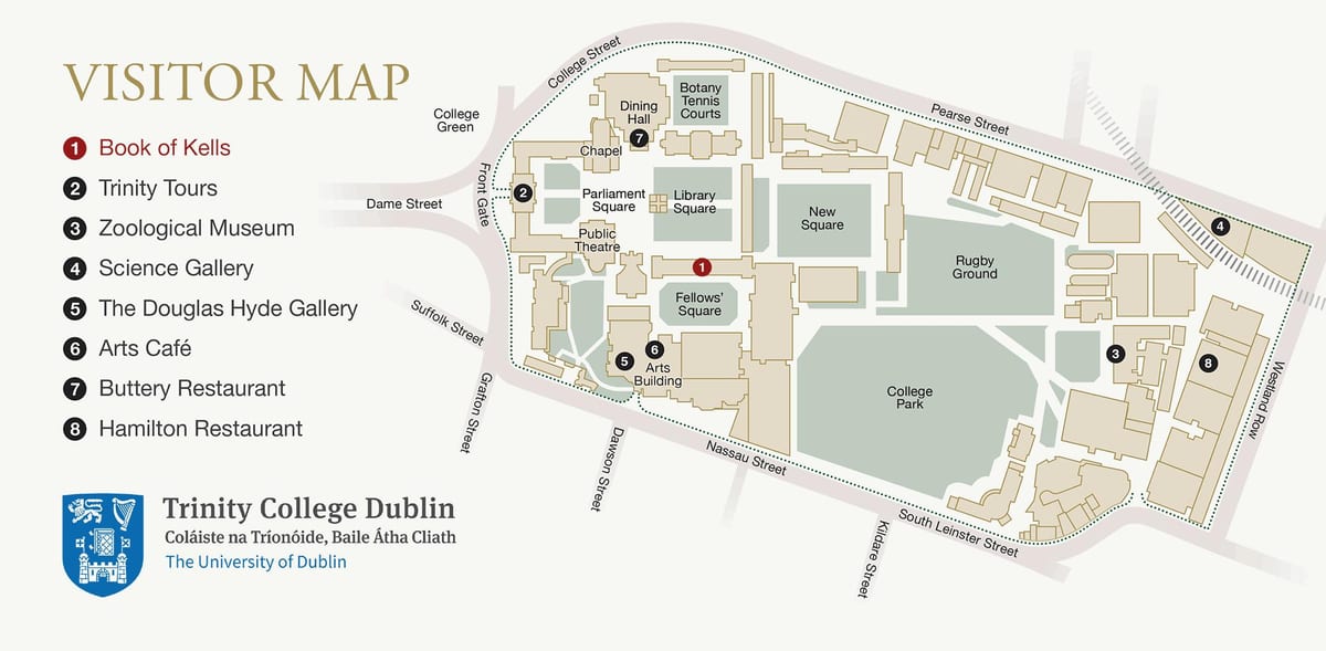 kort af Trinity College