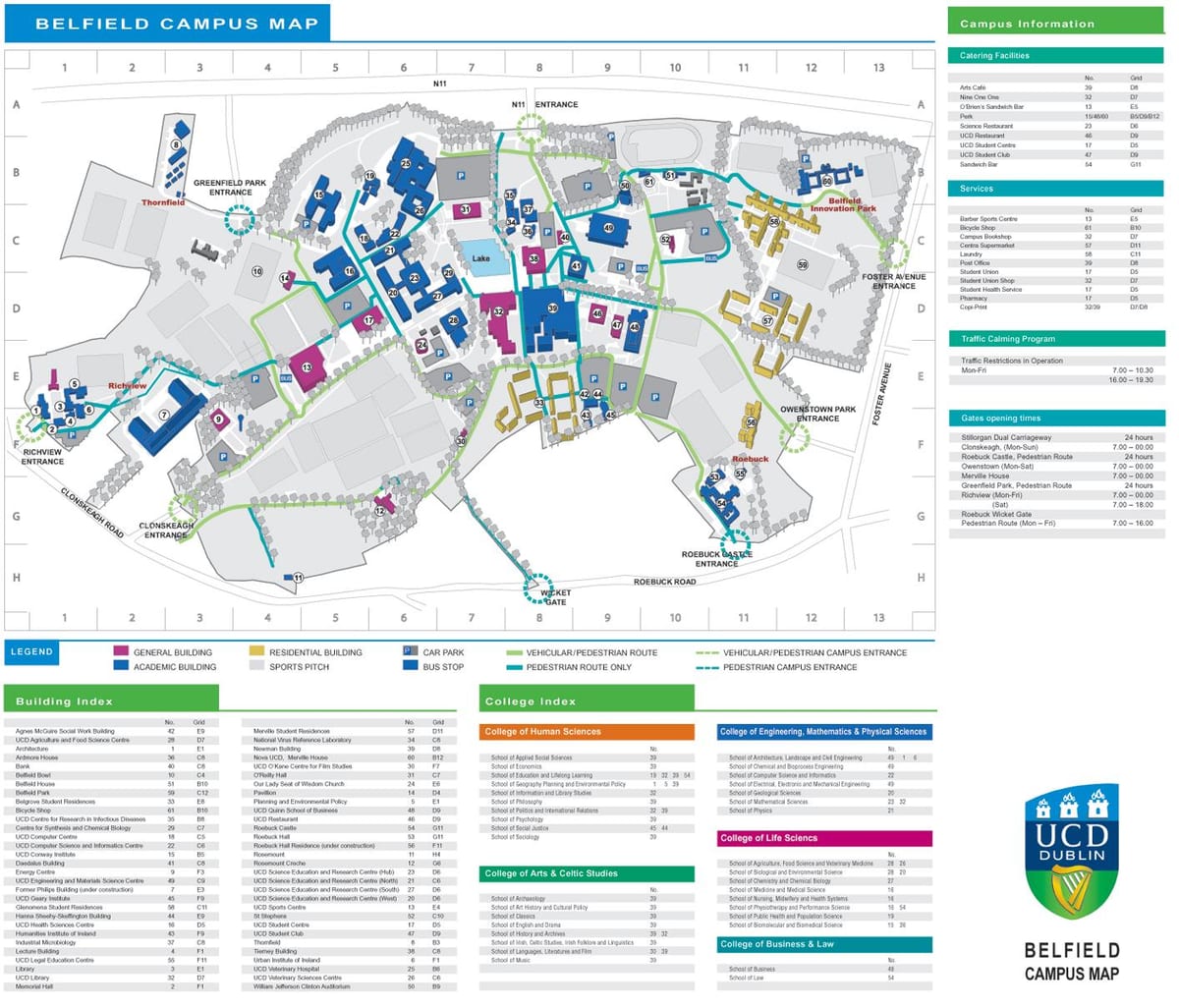 UCD Dublin kort