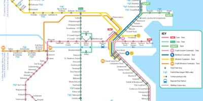 Kort af Dublin neðanjarðarlestinni