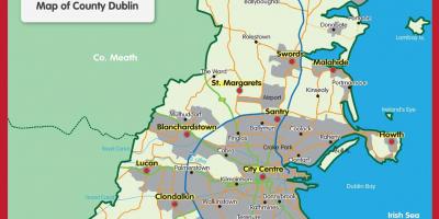 Kort af Dublin county