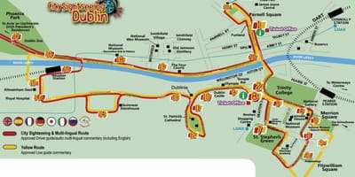 Dublin Hoppa á hop af leið kort