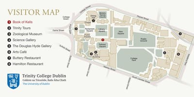 Kort af Trinity College